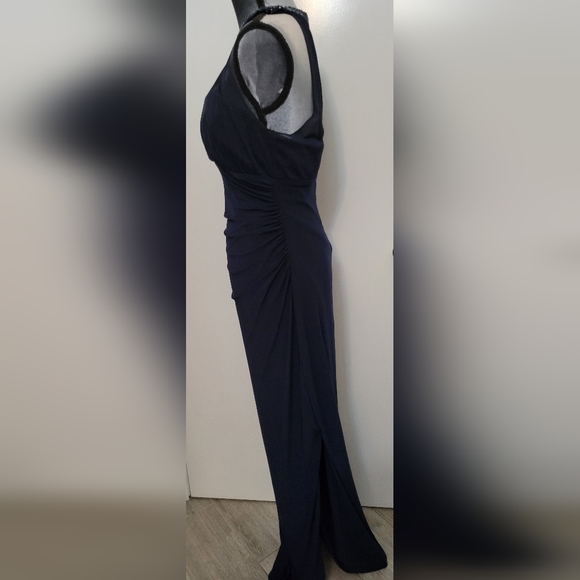 RALPH LAUREN EVENING GOWN (NAVY) - Picture 6 of 6